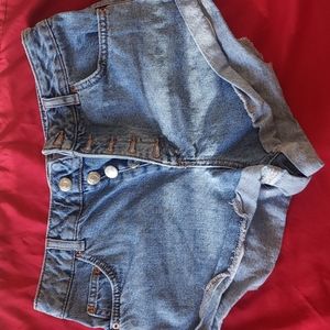 Topshop denim jean button shorts size 4 US